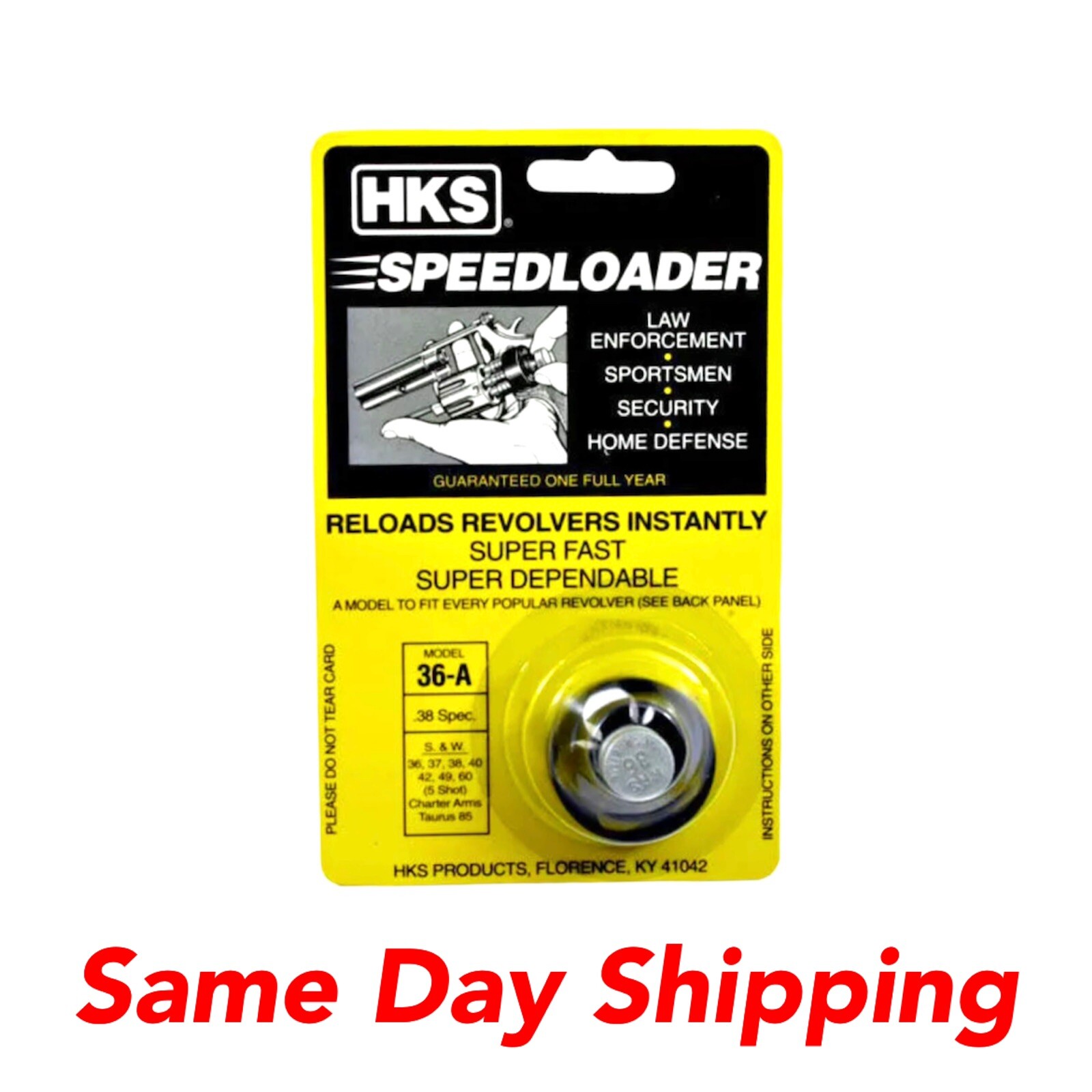 HKS Speedloader 36-A for 5 shot 38/357 Mag S&W J-Frame & Taurus 85 Factory NEW