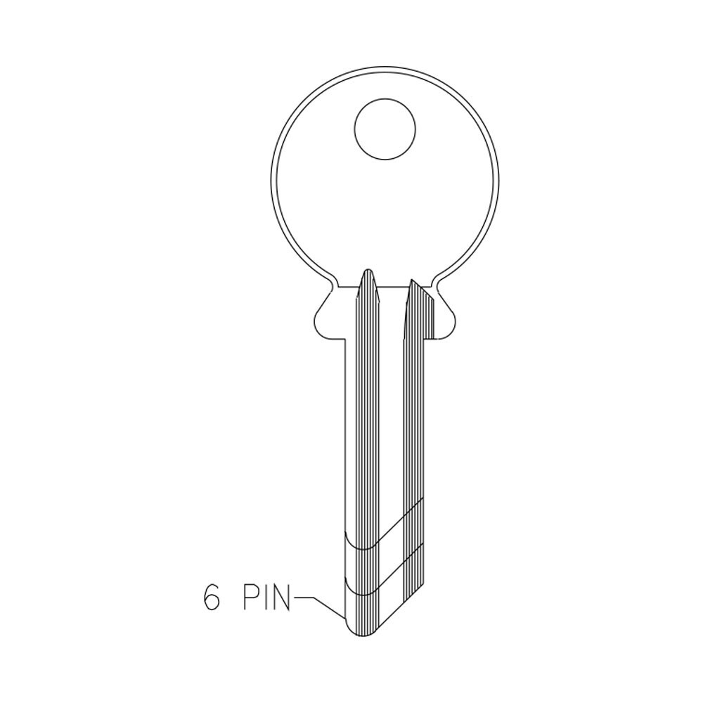 997A Key Blank 6-Pin – Nickel
