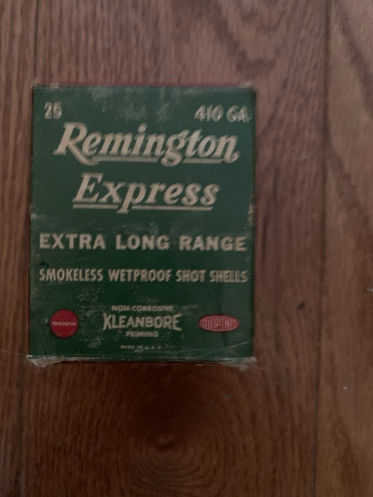 VTG Remington Express 410 GA 3"  XLong Range Shotgun Shell Empty Box Display (E)