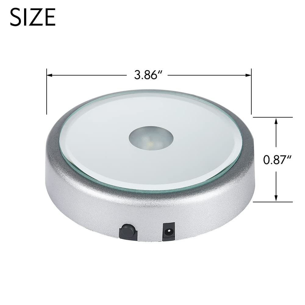 IFOLAINA LED Display Multicolor Light Base for 3D Crystal Art - Silver