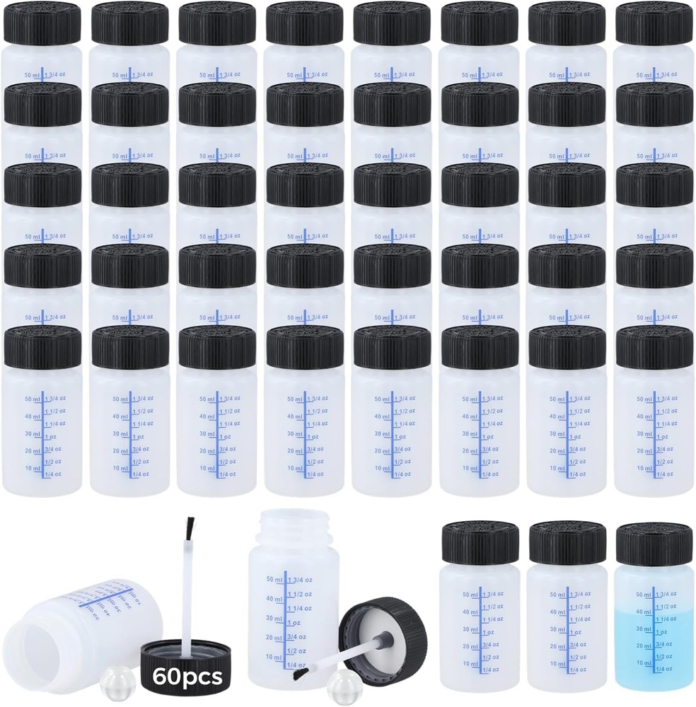 60 Pcs 2 Oz Touch Up Paint Container - Empty Bottles 2 Ounces