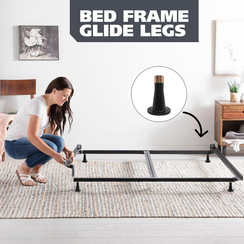 - Plastic Bed Frame Glide Legs - Bed Frame Leg Feet to Replacement Wheels - Set