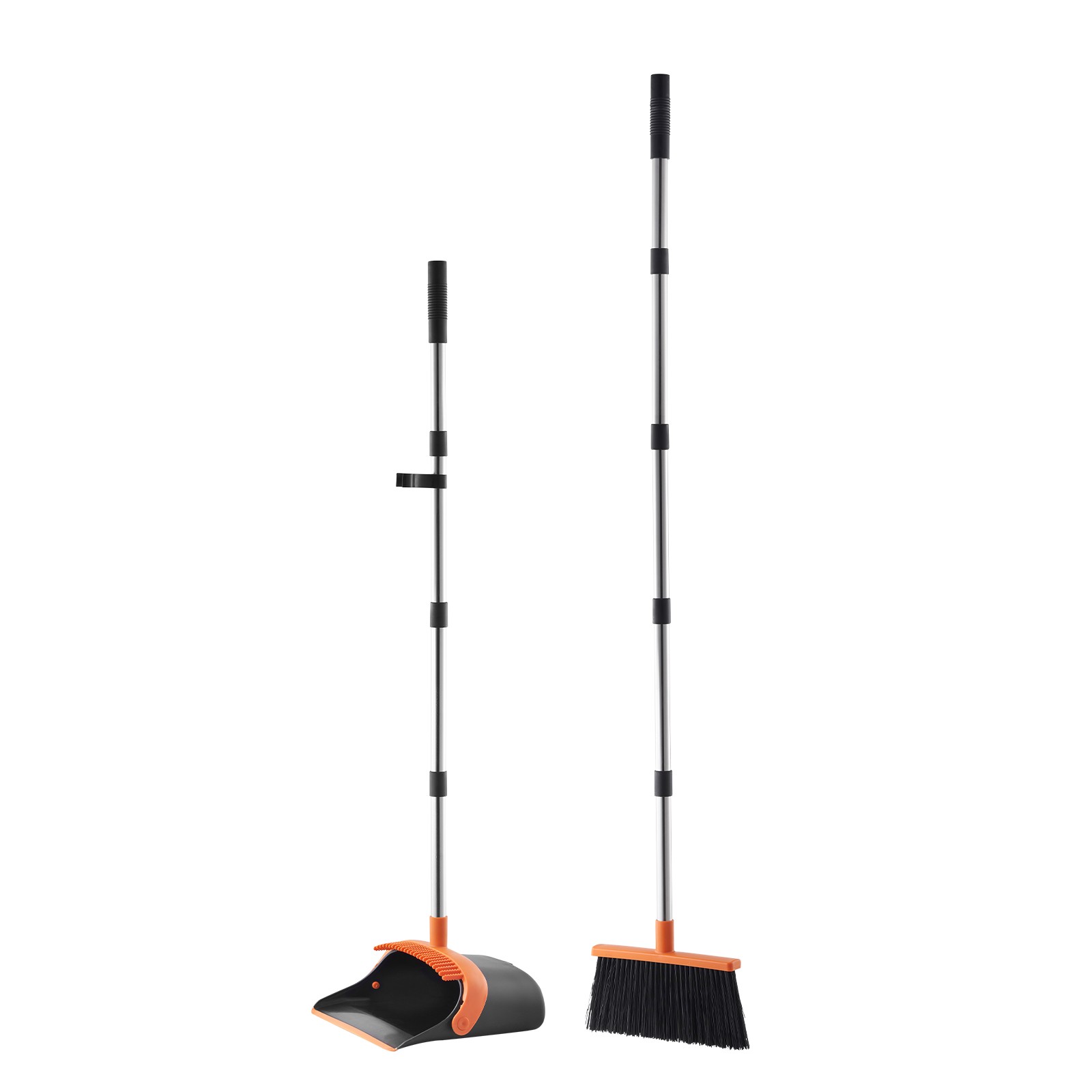 Broom and Dustpan Set with Self-Cleaning Teeth for Home Office Restaurant