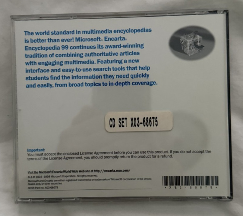 Microsoft ENCARTA '99 Interactive Multimedia Encyclopedia Version A - PC CD-ROM