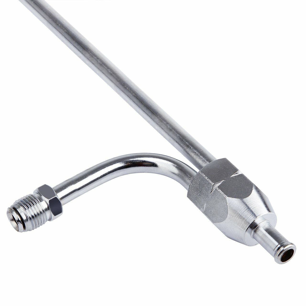 Chrome Dual Feed Fuel Line For Holley Carburetor 4150 Double Pumper Fit 3/8"Hose