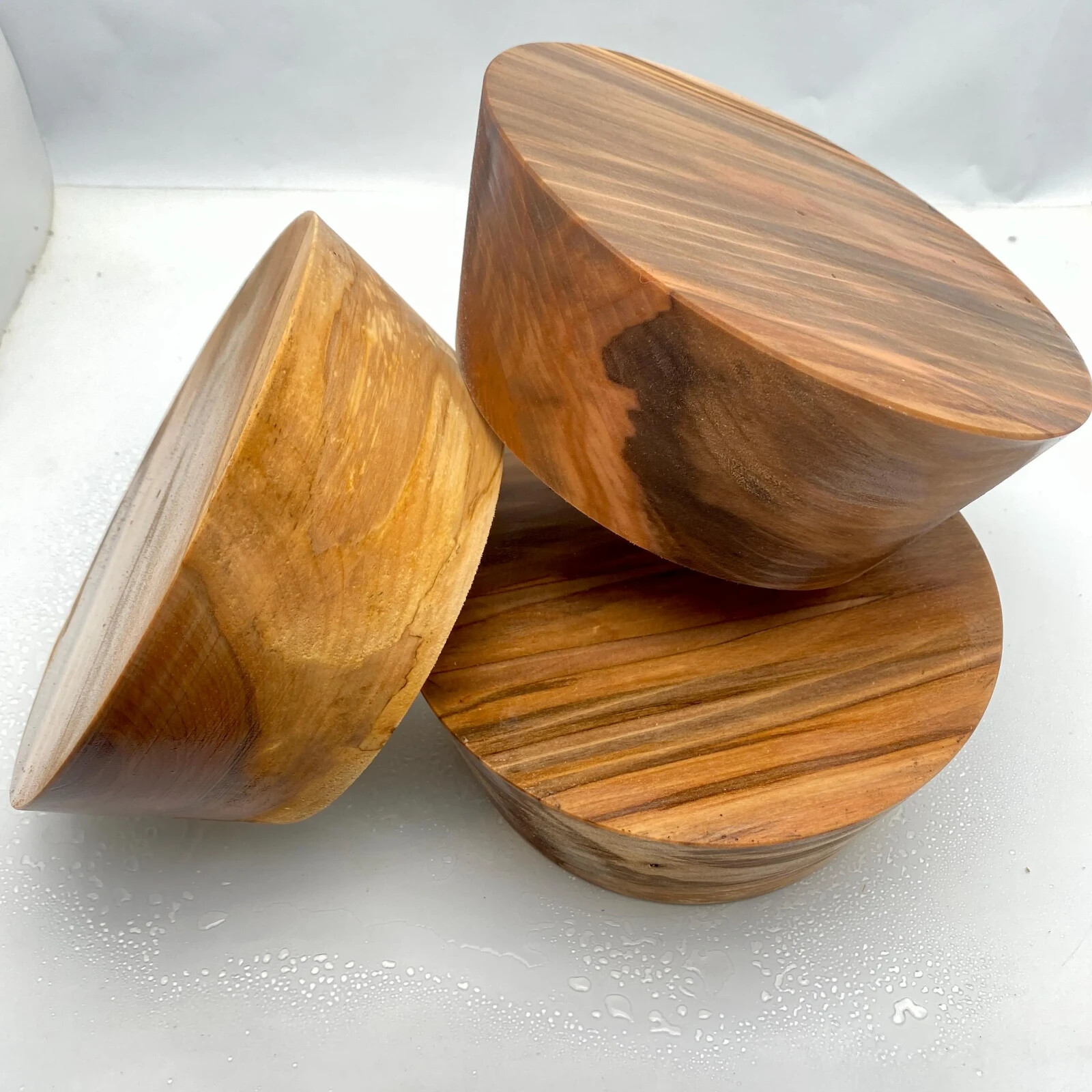 3 SWEET GUM BOWL BLANKS, 8"X3", BULK LISTING, WOOD LATHE TURNING BLANK, BLOCK