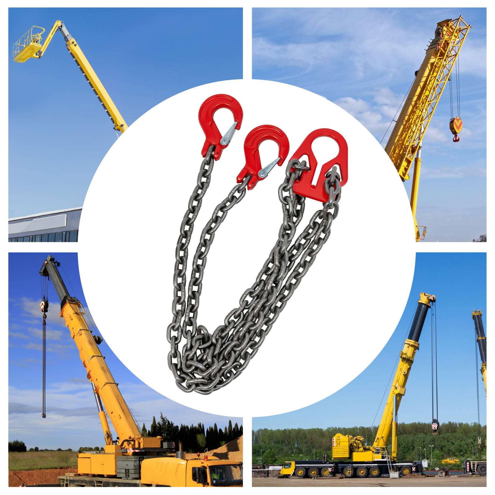 5/16 in*10FT Adjustable Chain Sling with Grab Hook Lifting Chains 5T/11023 lbs