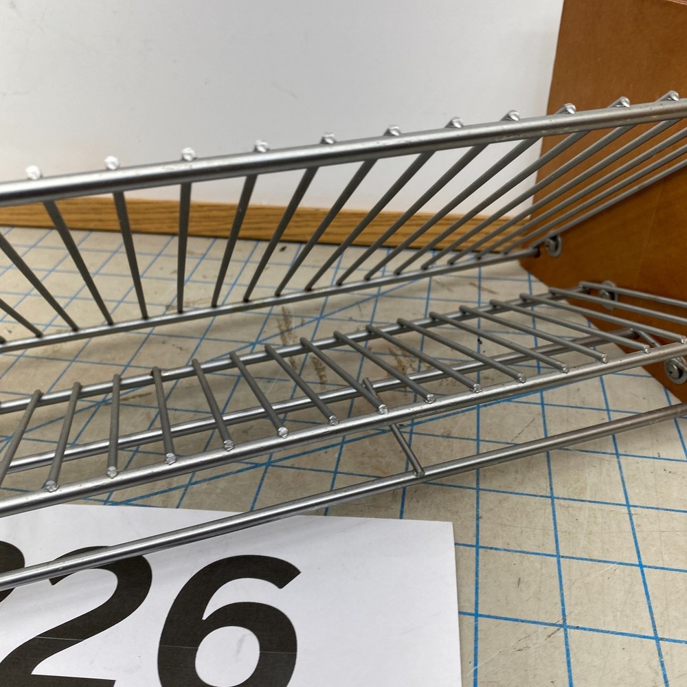 Atlantic? CD Case Storage Stackable Rack Wood Silver Steel Stacking