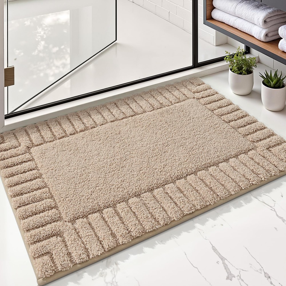 Bathroom Rugs Non Slip with Rubber Backing, Extra Soft Plush Microfiber Bath ...