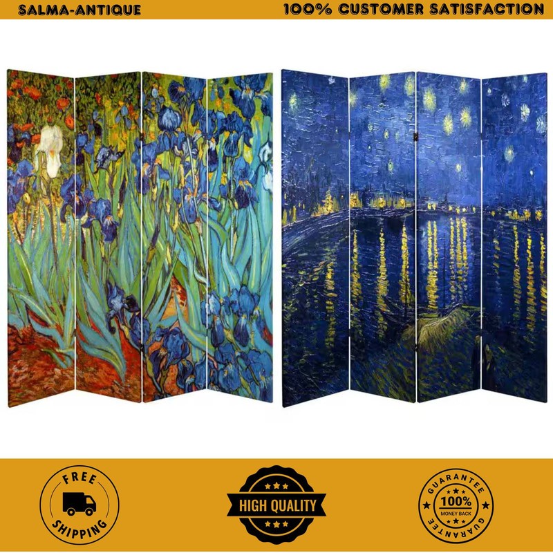 6ft Printed 4 Panel Room Divider Folding Privacy Screen Partition