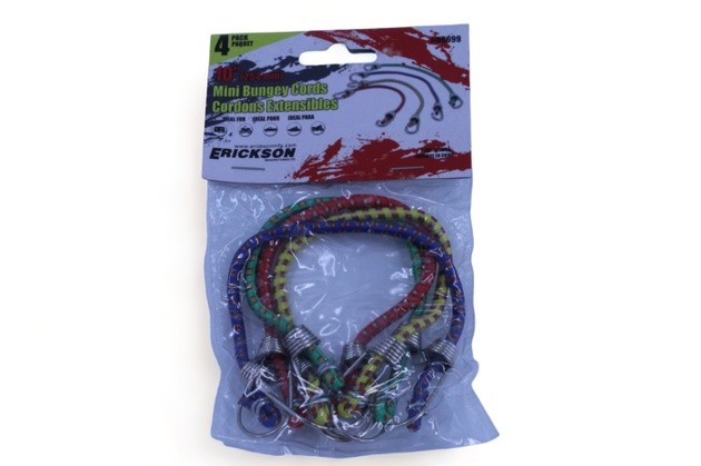 Erickson Mini Bungee Cords 10" 4-Pack