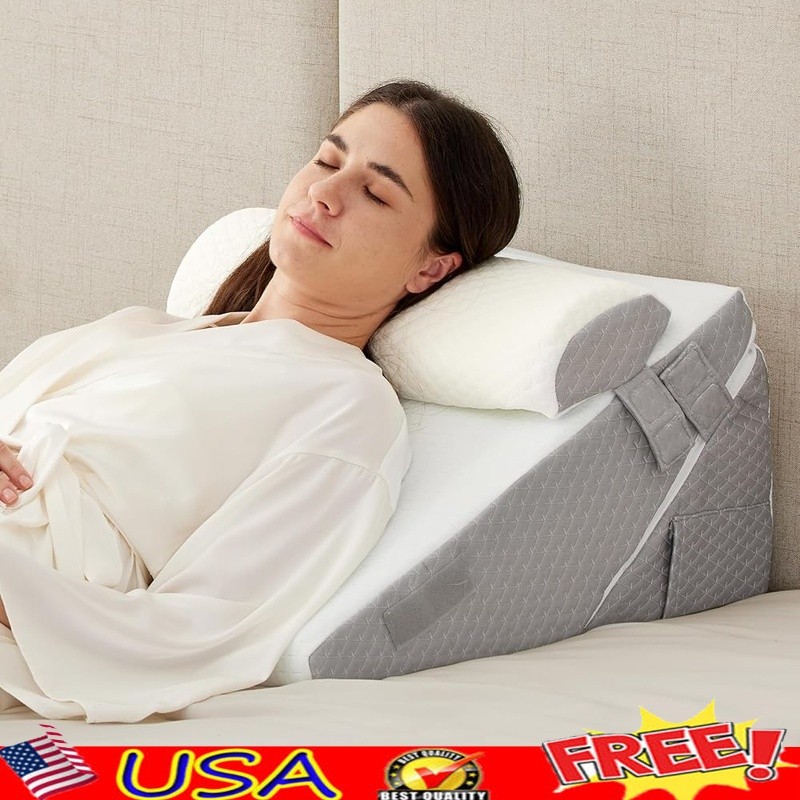 Multi-Functional Wedge Pillow Set Back Support Post Surgery Memory Foam New