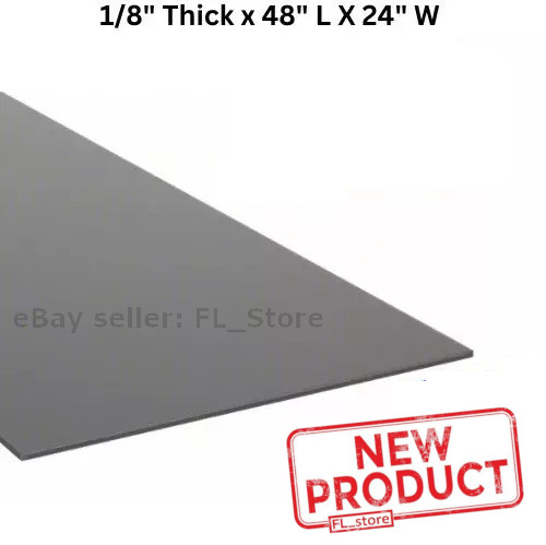 48" L X 24" W Black Plastic Sheet High Density Polyethylene 1/8 in Thick HDPE