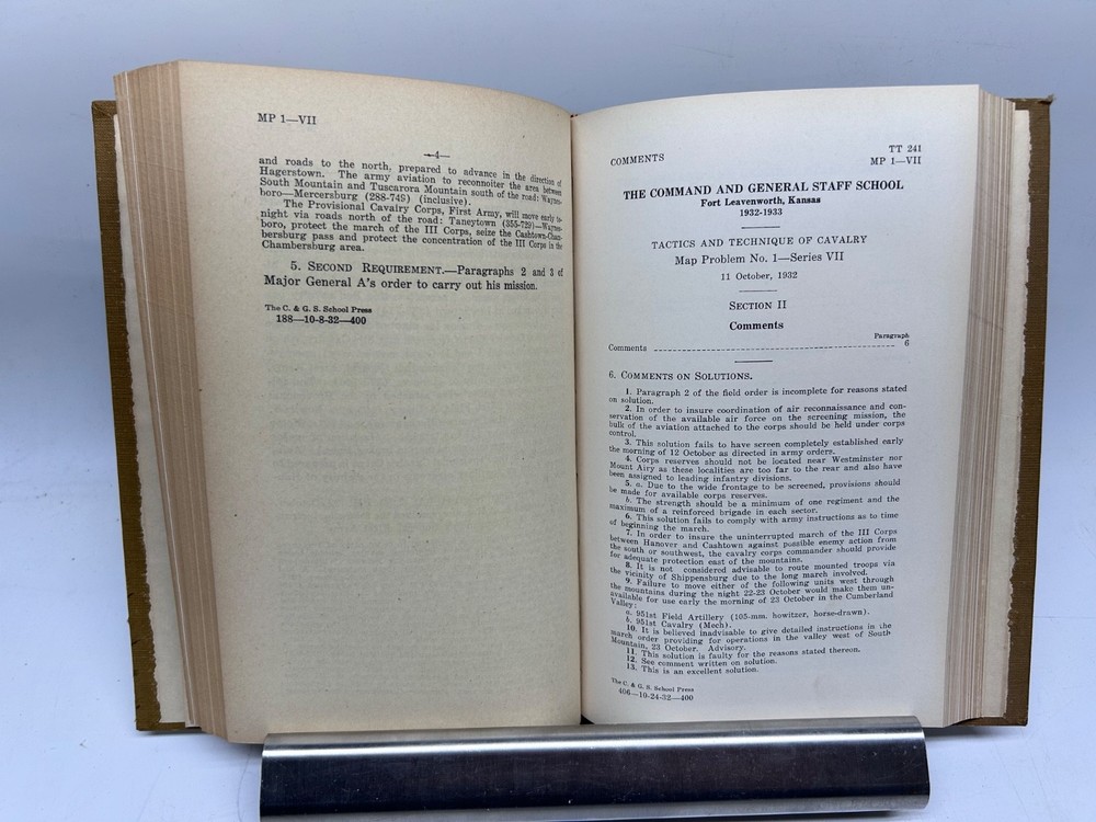 Command and General Staff School, Problems Second Year Course 1932-1933