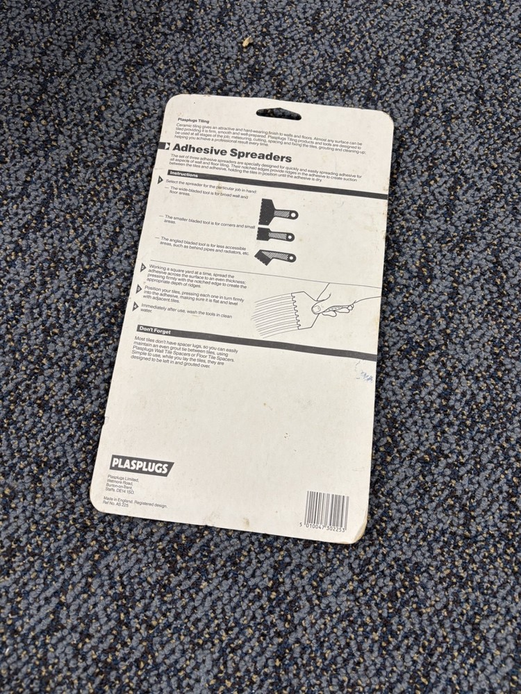 Plasplugs Tiling Adhesive Spreader Set