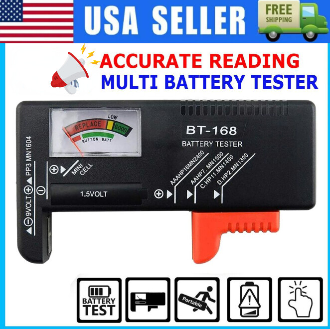 New Battery Tester Universal Volt Checker AAA AA C D 9V & Button Cell