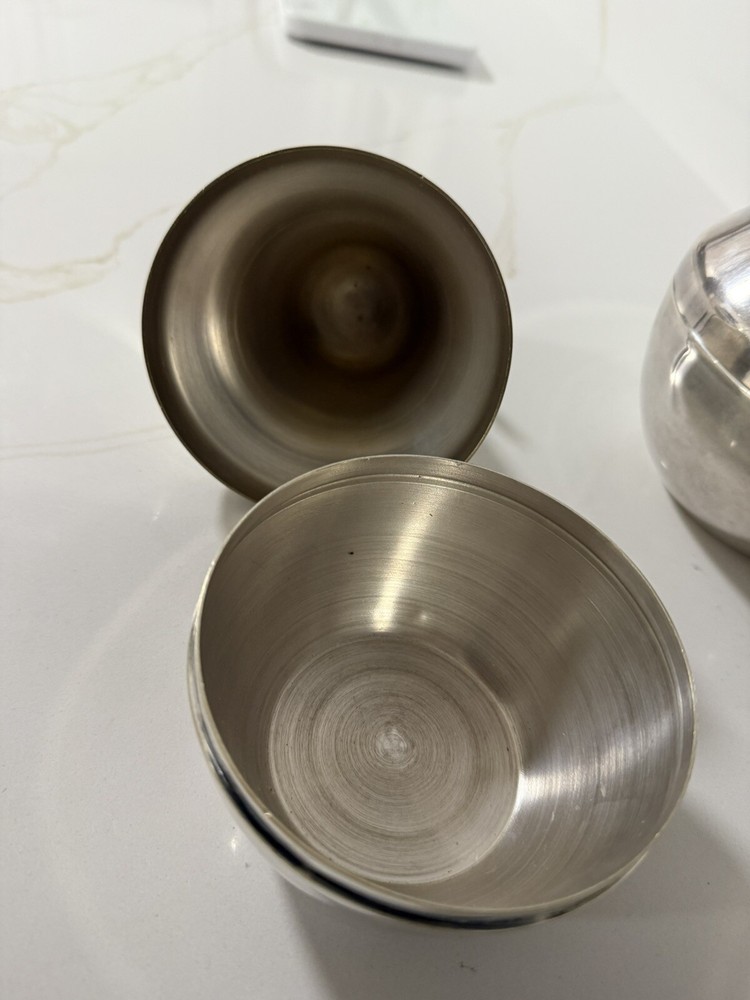 Vintage Apple Pear Fruit Trinket Nesting Box Containers Silver plated MCM Decor