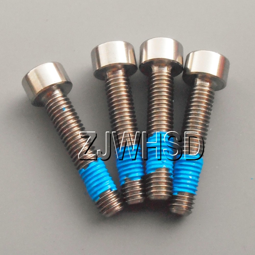 4pcs M5 x 25 Titanium Ti Screw Bolt Allen hex Socket Cap head with ThreadLocker