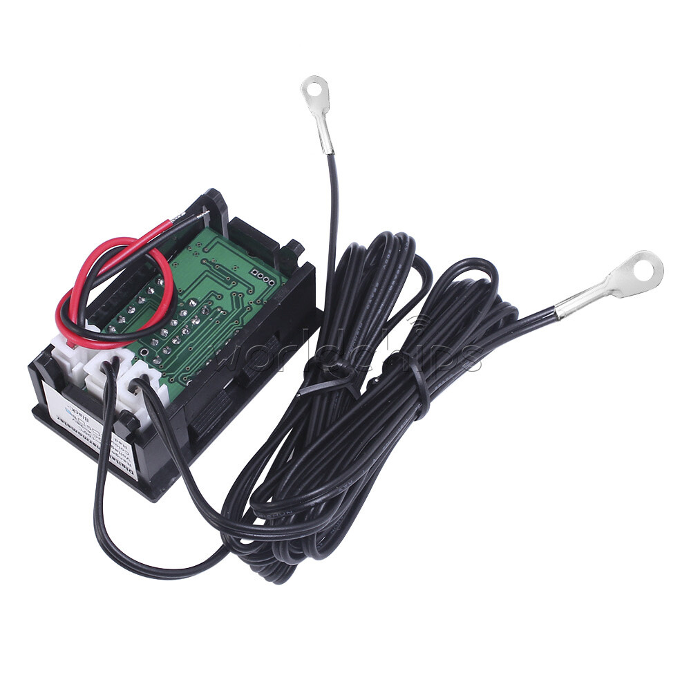 DC4-28V Thermometer Digital Temperature Sensor NTC Metal Probe Dual LED Display