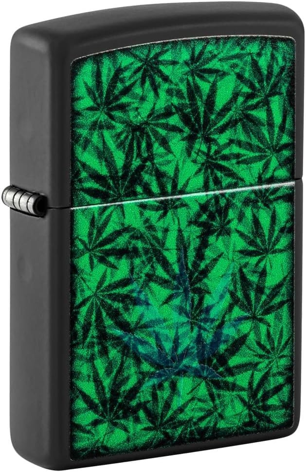 Zippo Lighter - Message Engraved on Backside Leaf Smoke Windproof Lighter 48736