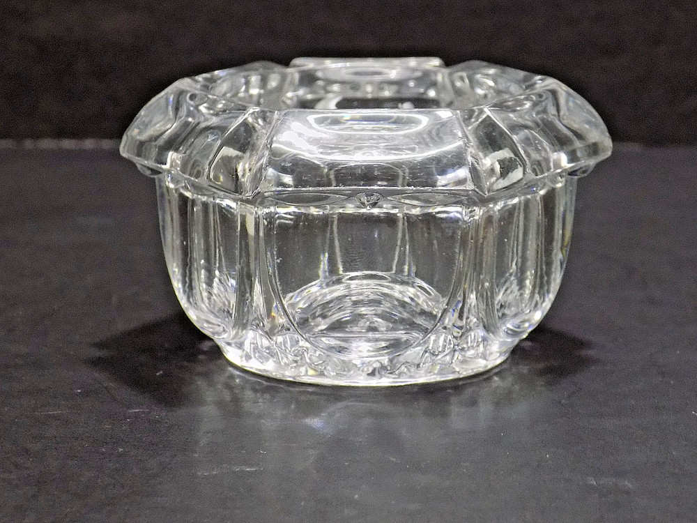 Antique Clear EAPG Hexagon Master Open Salt Cellar