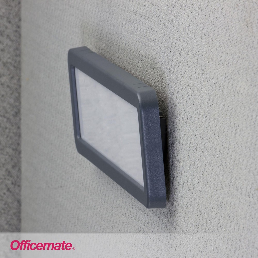Verticalmate Gray Name Plate for Cubicle Wall Attachment Identification Tag