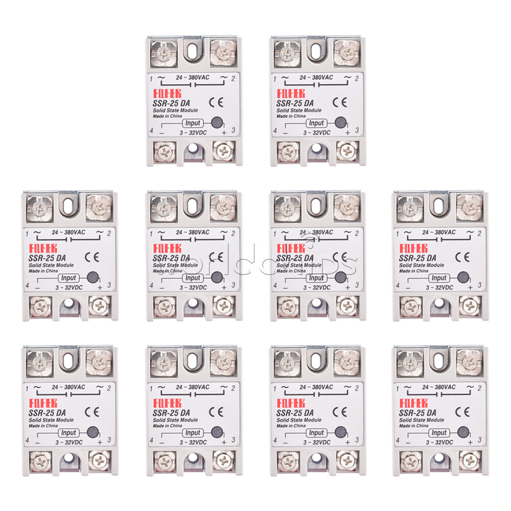 1-10PCS SSR-25DA Solid State Relay Module 25A DC3-32V Input AC24-380V Output New