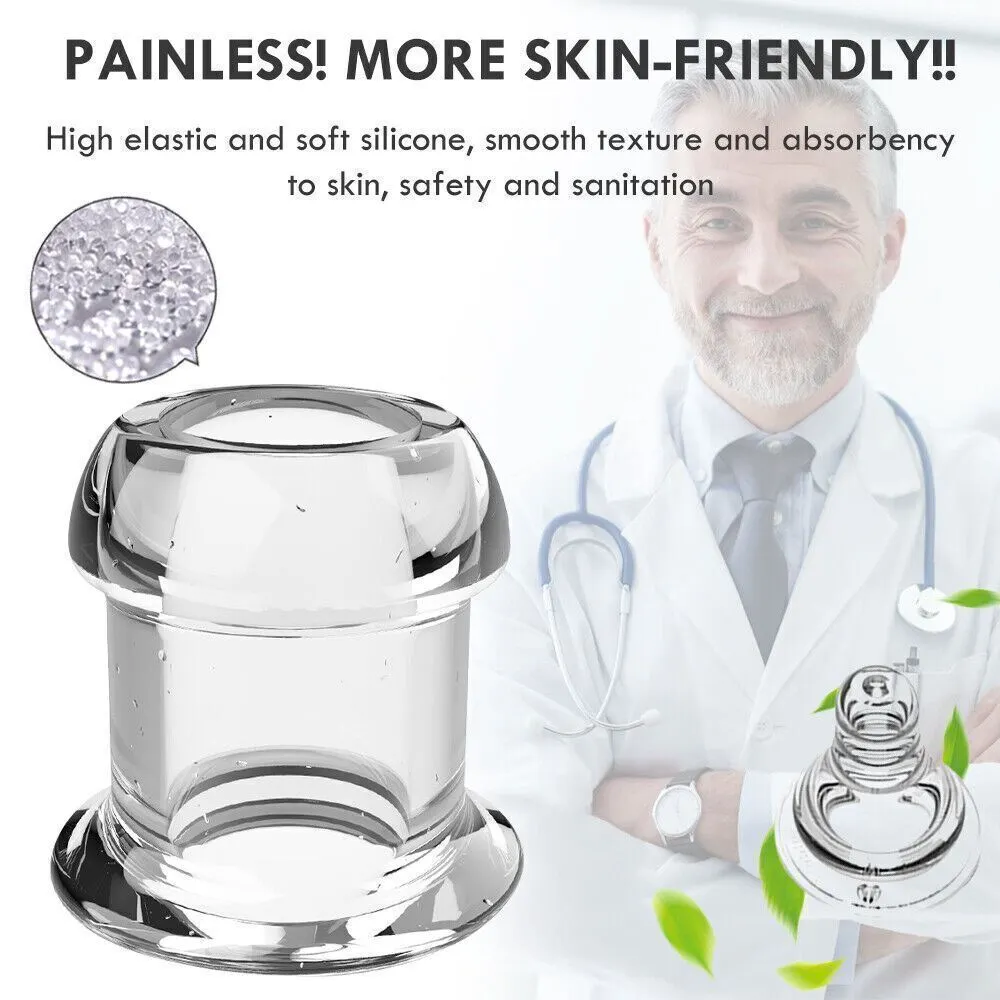 Anal Sex Spreader Clear Hollow Silicone Butt Plug Comfort Deep Access Tunnel Sex