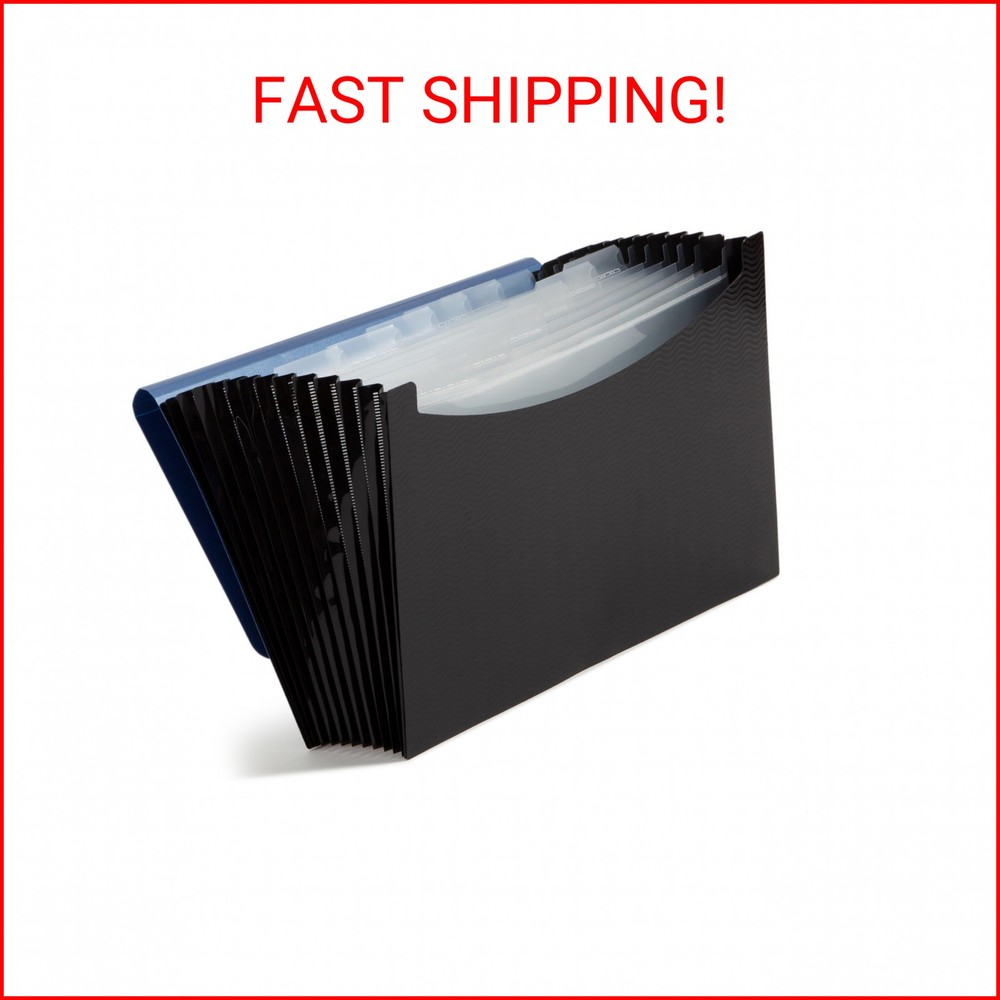 Smead Poly Frequency Expandable File Folders Letter Size, 12 Pockets, Flap & Cor