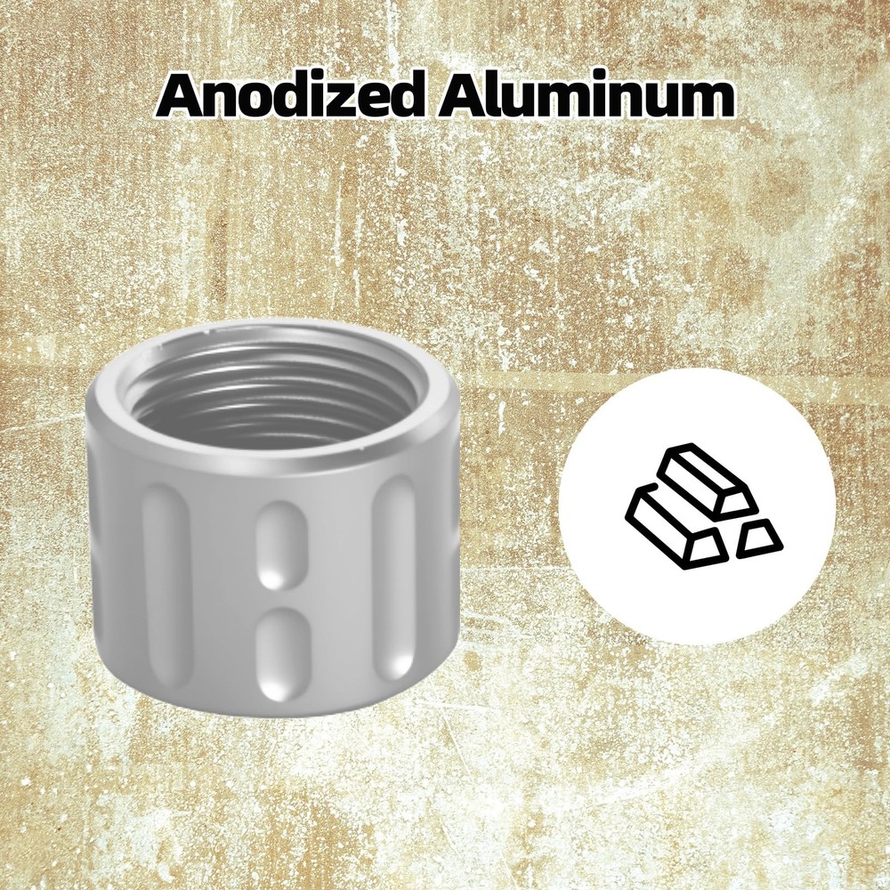 BZGREEN 2 Pack Thread Protector for 1/2 * 28 .22LR, .357 and 5/8 * 24 Silver