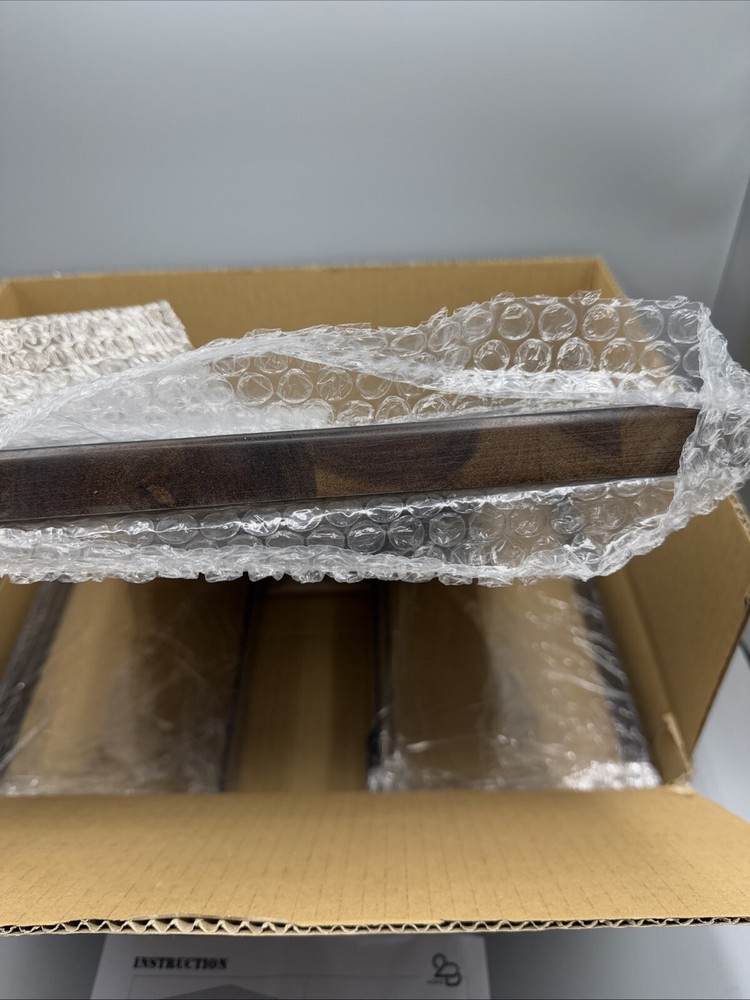 Wooden Step Stool Portable Walnut with Metal Frame