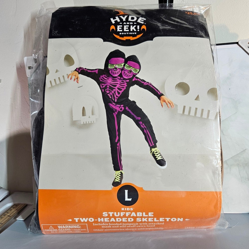 Hyde & EEK! Boutique Stuffed Two-Headed Skeleton Costume Kids L