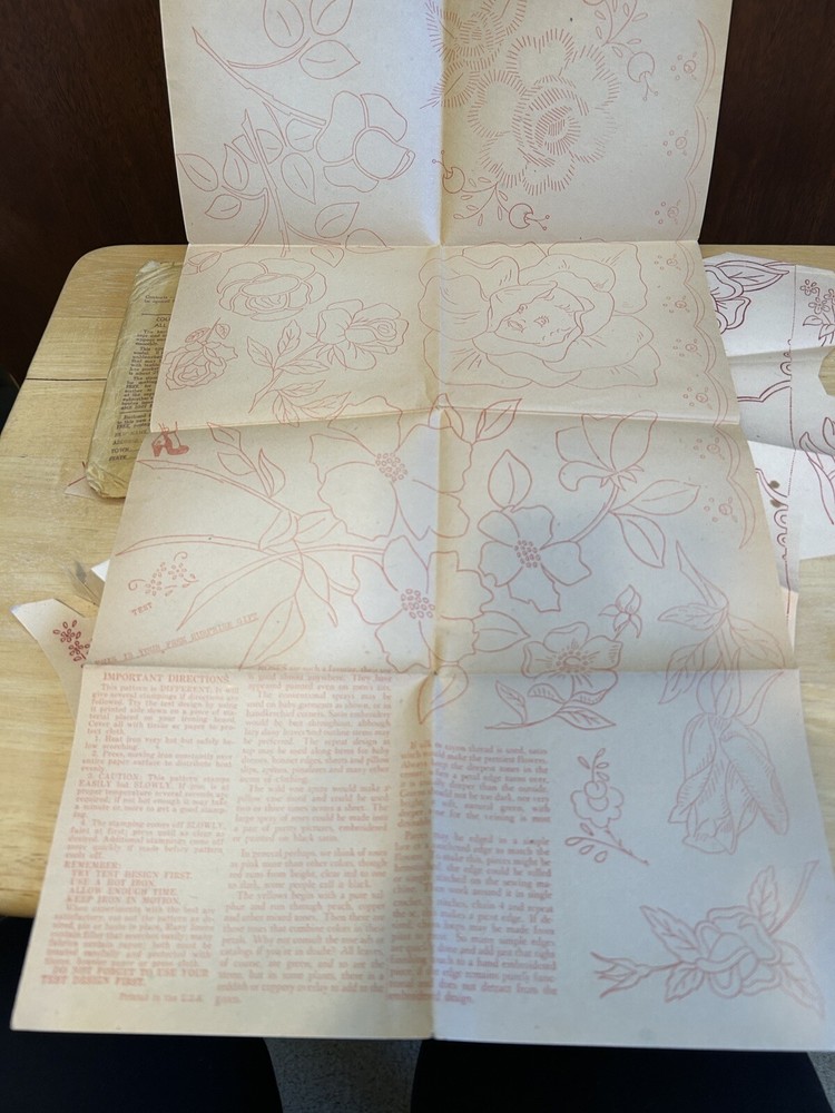 Vtg 1940s The Workbasket Embroidery Patterns And Envelope All Occasions