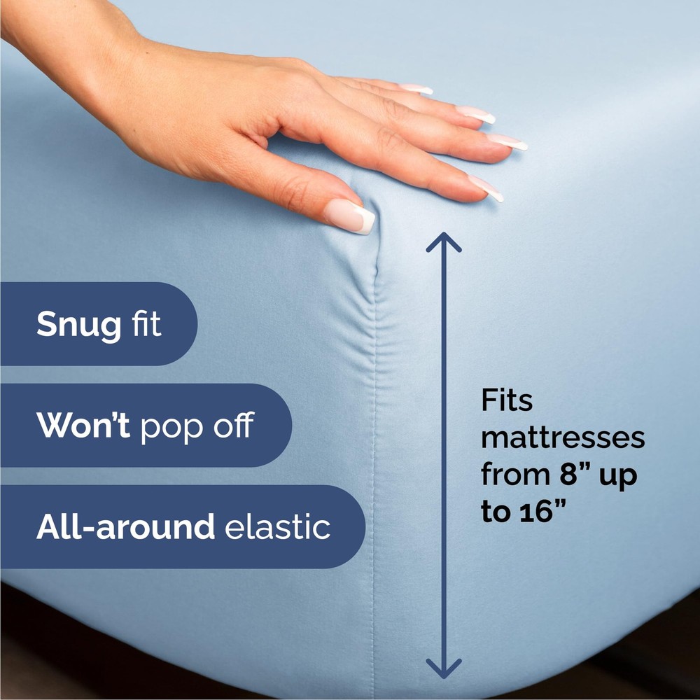 Queen Size 4 Piece Sheet Set - Comfy Breathable Cooling Bed Sheets Set - Hot...