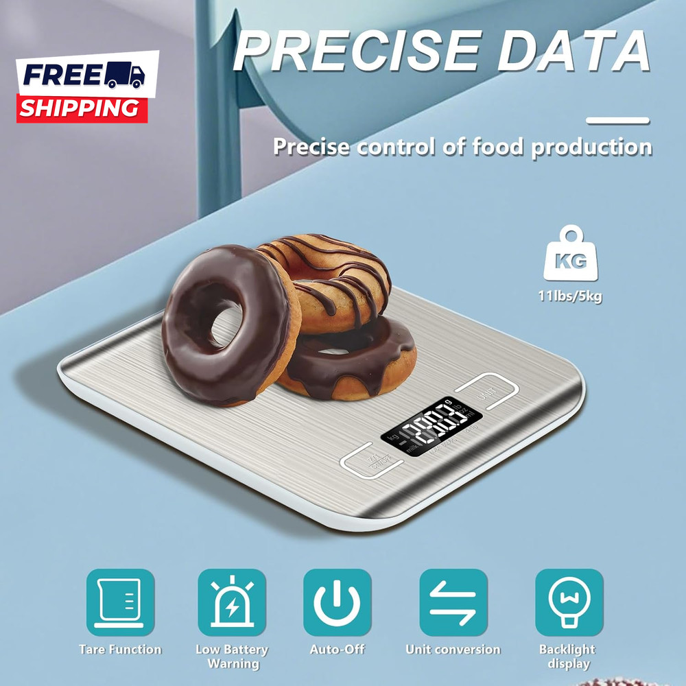 Food Scale 11Lb Kitchen Scale with 6 Units Tare Function & LCD Display