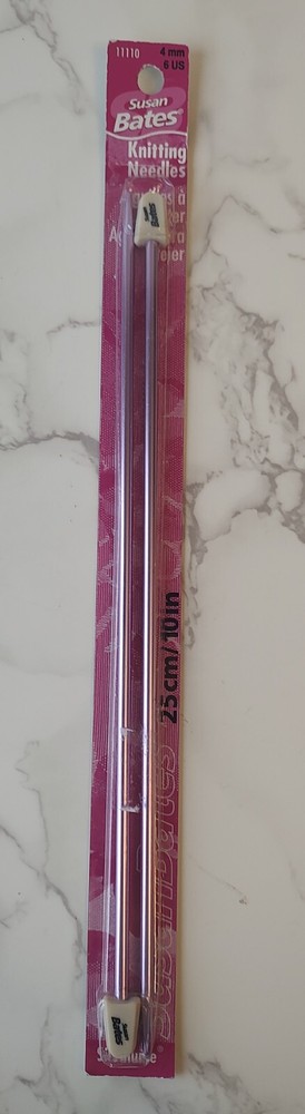 Susan Bates Silvalume Single Point Knitting Needles 10"-Size 6/4mm B5