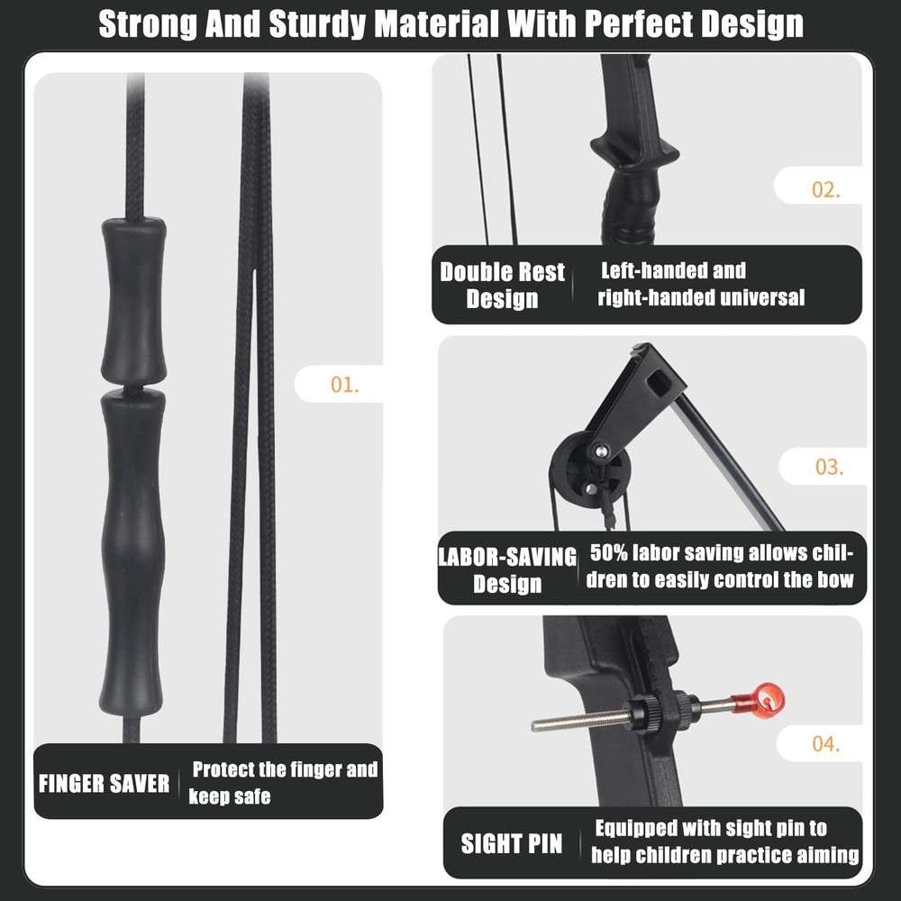 SOPOGER Compound Bow & Arrow Set Youth/Teens Beginner Archery Kit