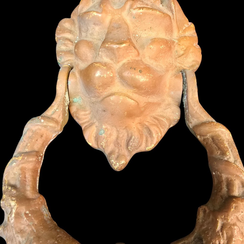 Antique Lion Head Door Knocker Brass