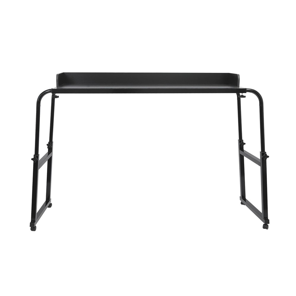 Adjustable Overbed Table with 4 Locking Wheels, Mobile Hospital Bedside Desk