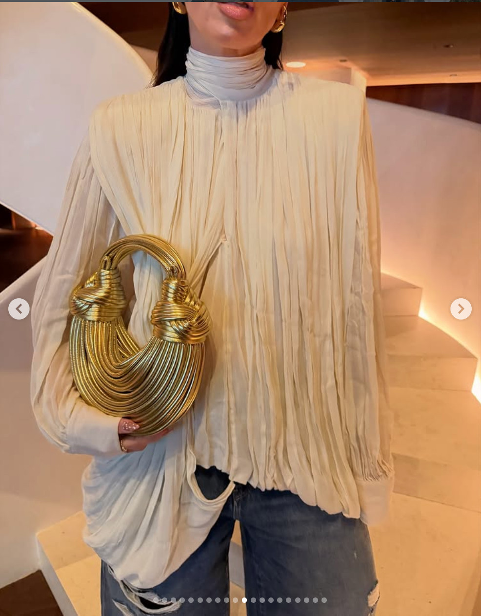 ZARA NEW WOMAN DRAPED SHOULDER PAD BLOUSE ZW LIMITED IVORY XS-L 1080/219/741