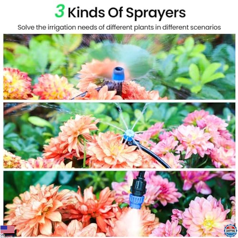 MIXC 230FT Quick-Connect Drip Irrigation System Kit, Automatic Garden Watering