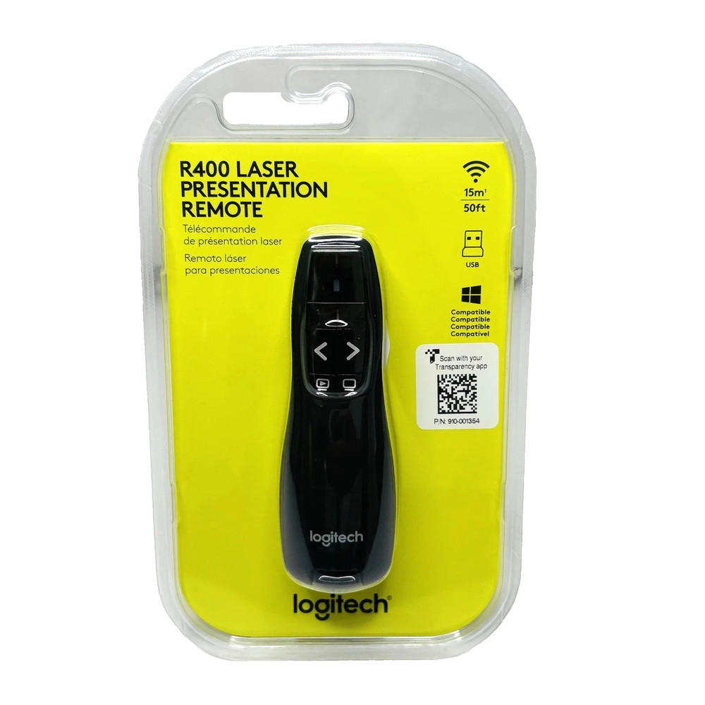 LOGITECH R400 PRESENTATION REMOTE WIRELESS LASER 910-005467 - NEW
