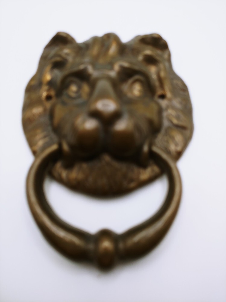 Vtg. Brass Lion Door Knocker