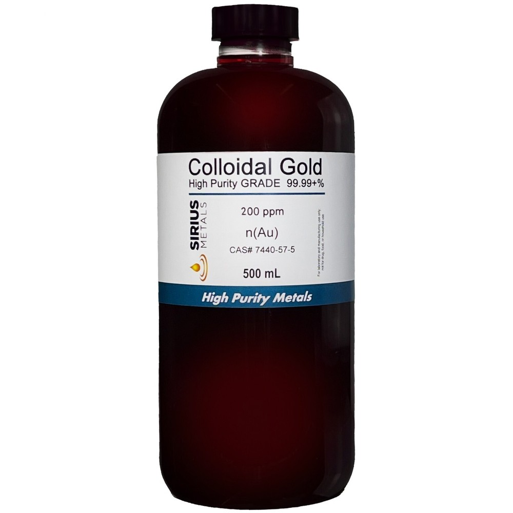 True Colloidal Gold Nanoparticles (AuNPs): 200ppm - 500mL in Plastic