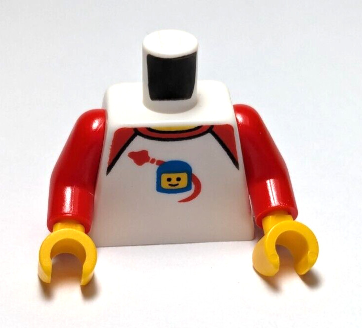 Lego - Minifigure Torso - White Red, Space Logo