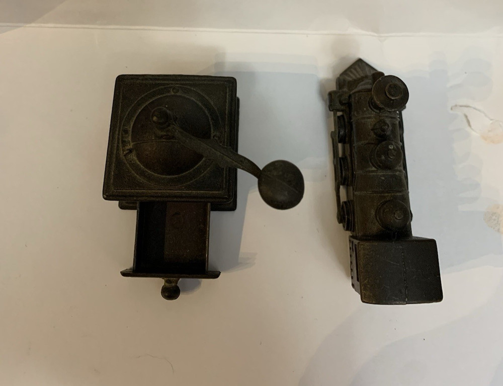 Enesco Die-Cast Train Engine and coffee grinder Pencil Sharpener
