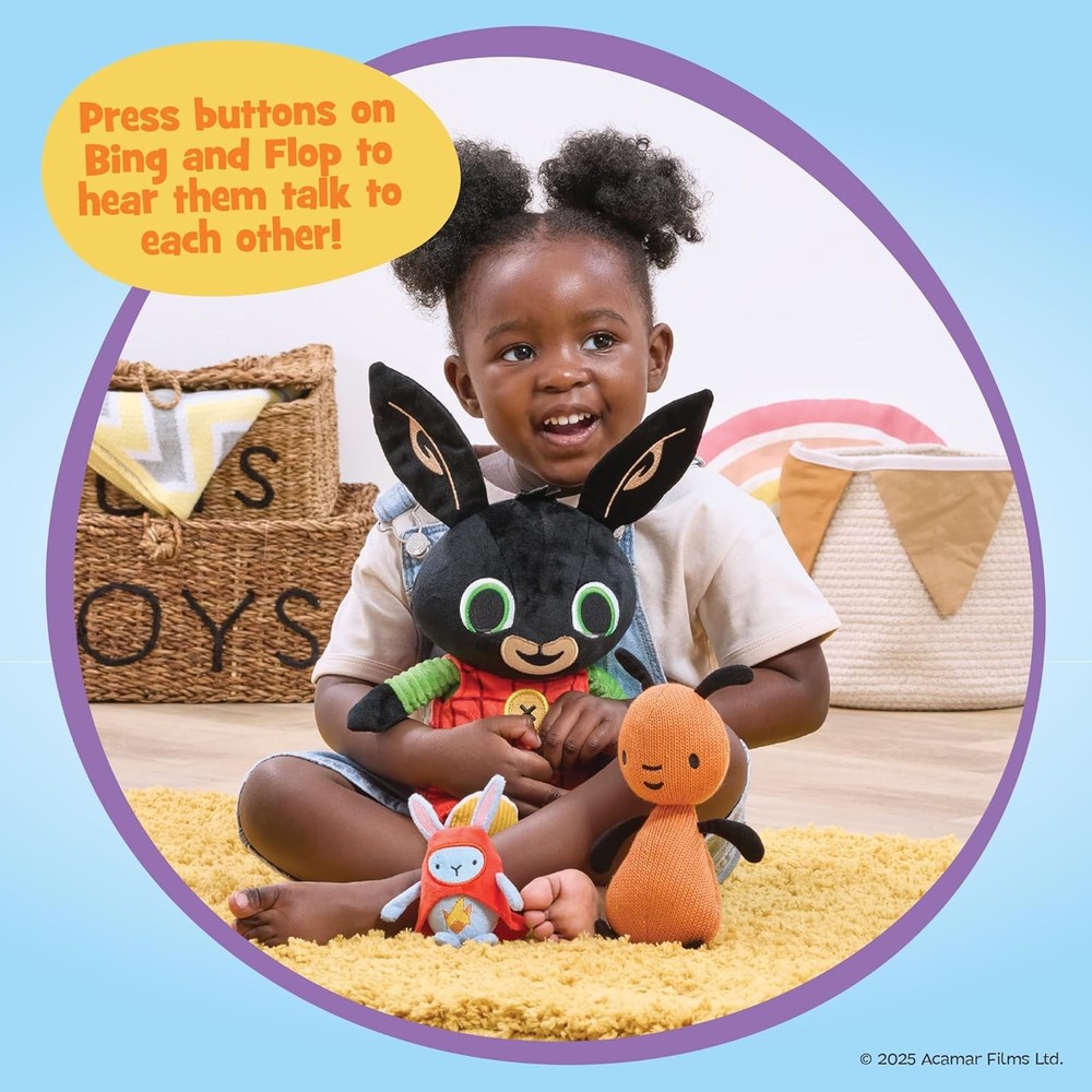 Rainbow Designs Bing, Flop & Hoppity Interactive Soft Plush Toy