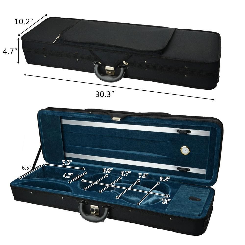Black Nylon Square Enhanced 4/4 Acoustic Square Violin Case