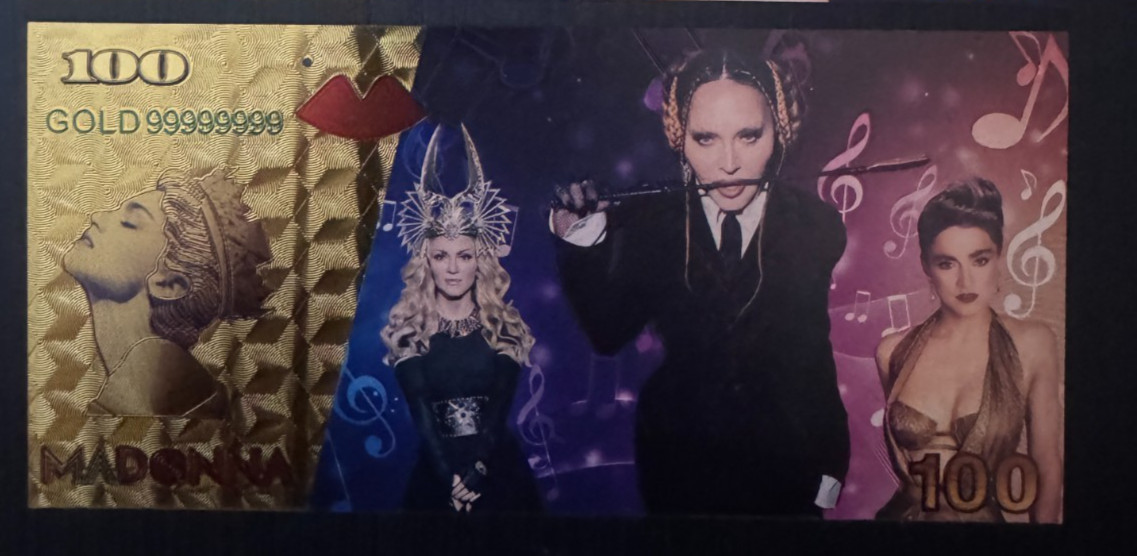 Madonna Singer Gold Foil/Souvenir Note