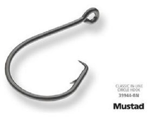 50 Mustad 39944BN-100 Classic In-Line Demon Perfect Circle Hooks Size 10/0